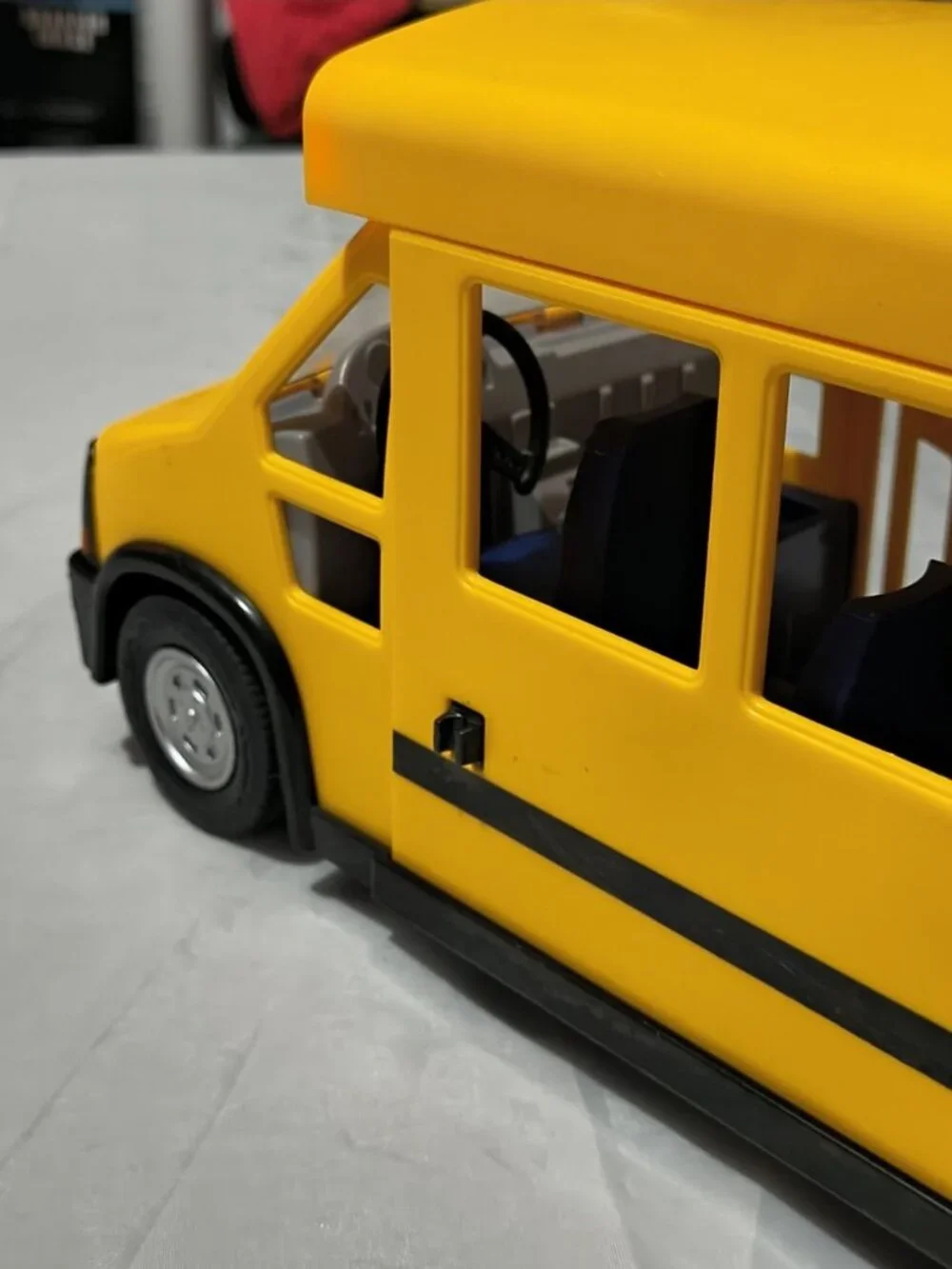2011 PLAYMOBIL Yellow School Bus w/ Flashing Lights Vehicle Tested No Stop Sign